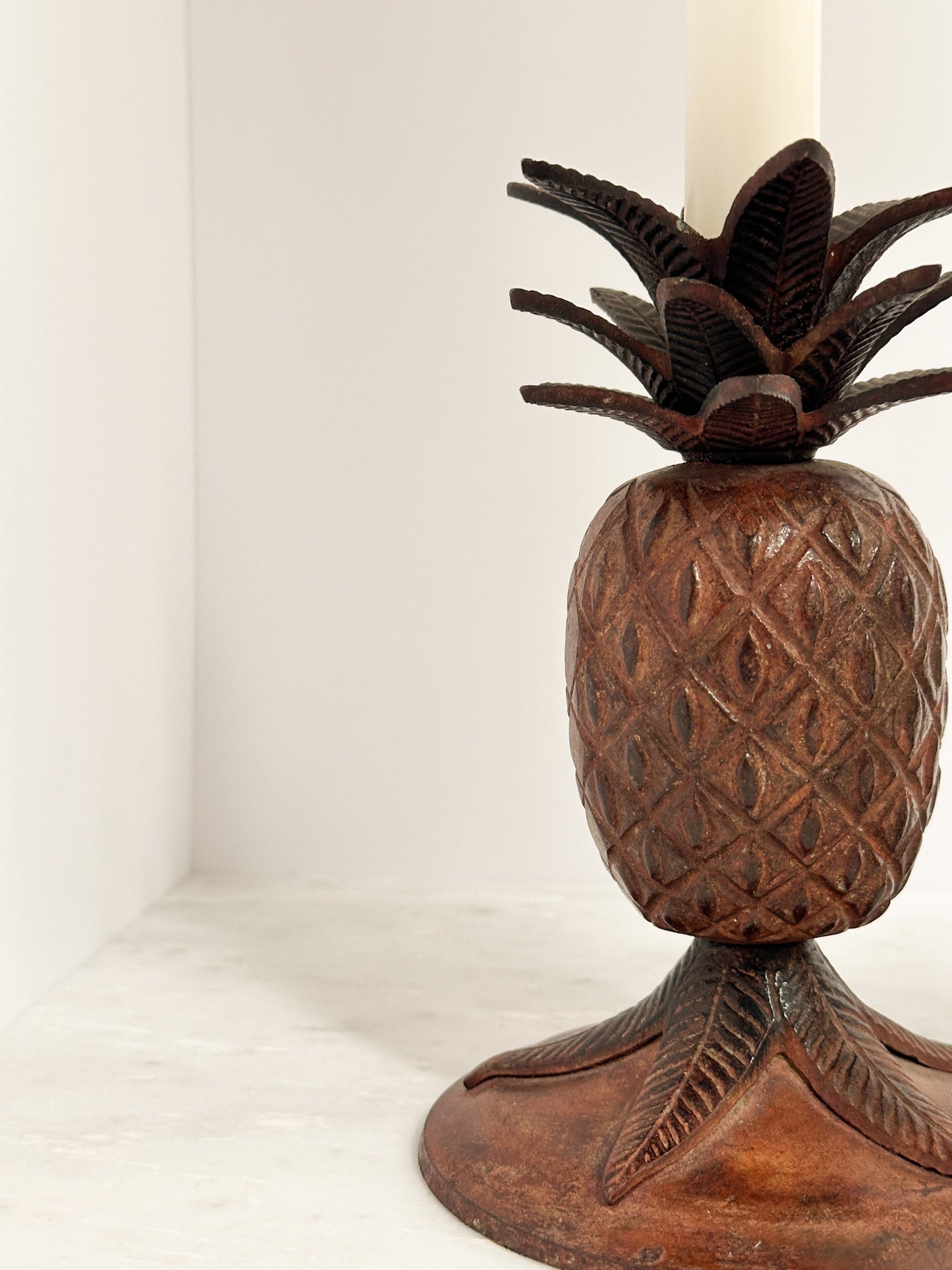 Vintage Cast Iron Pineapple Candle Holders