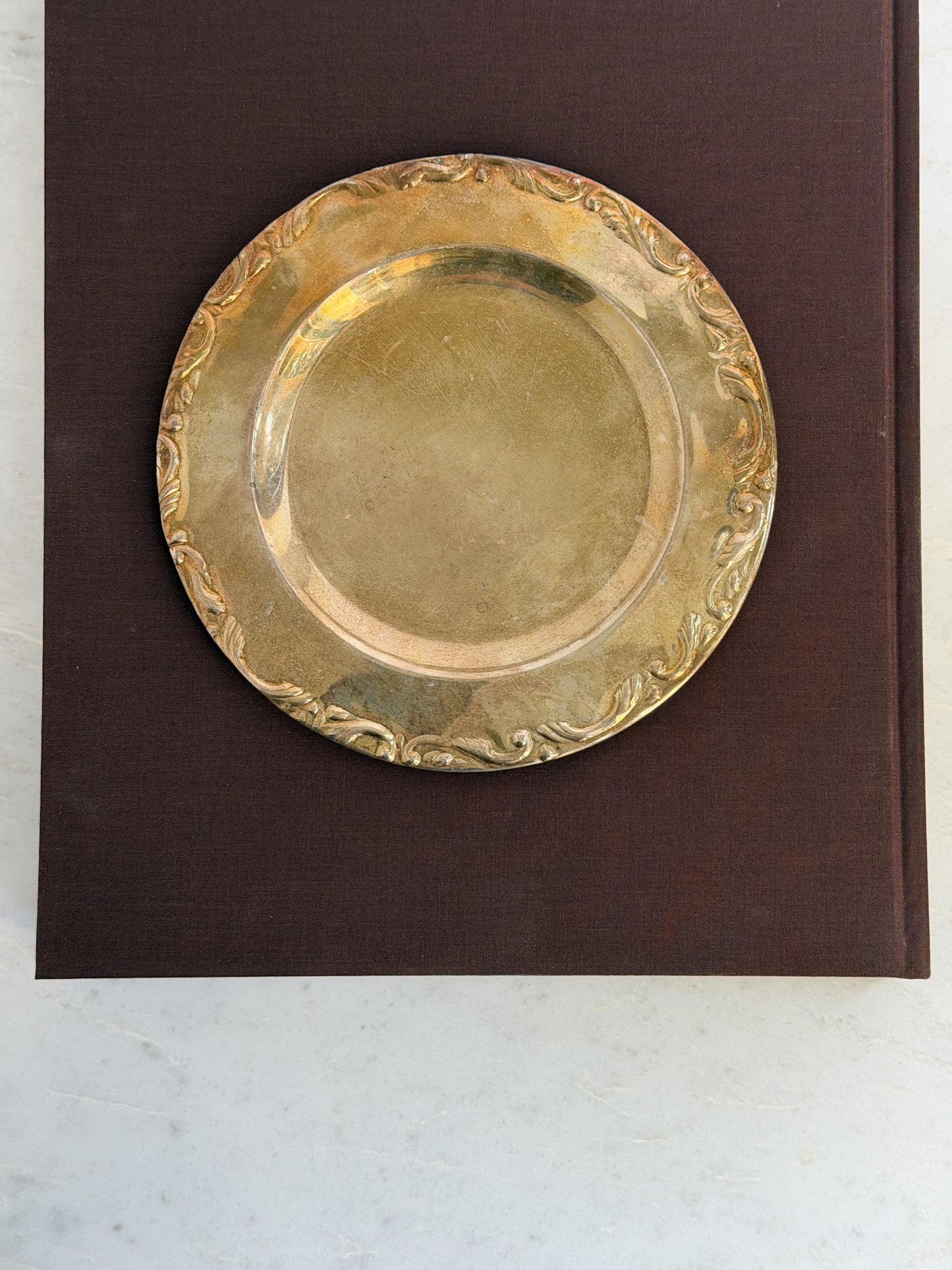 Vintage Silverplate Plate – Floral Rim