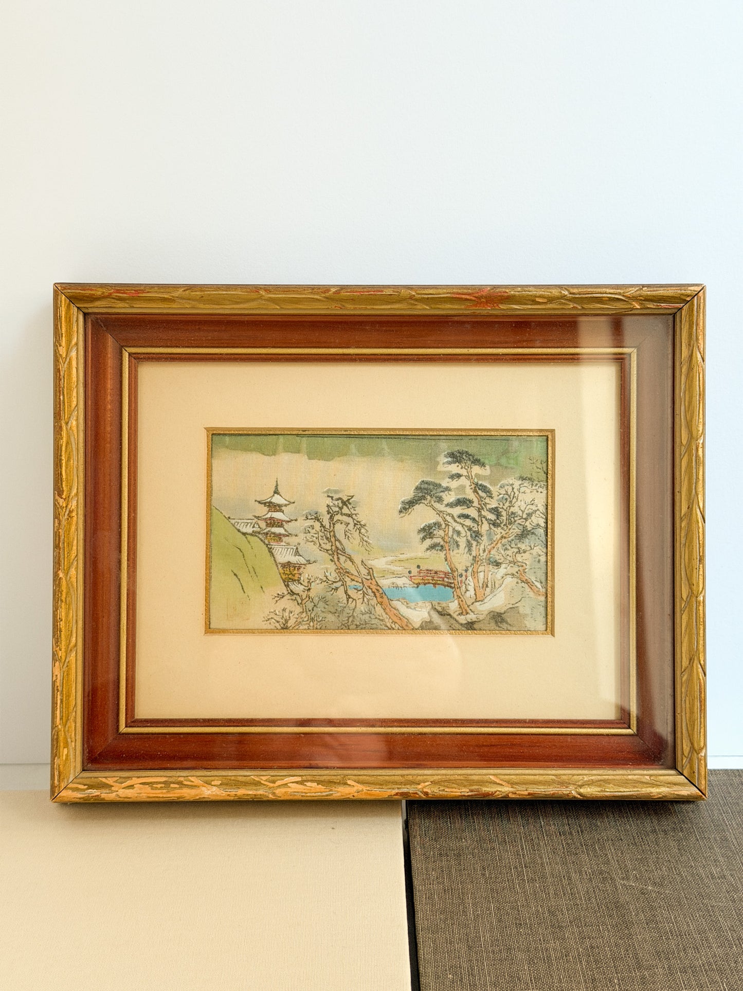 Framed Asian Watercolor on Silk