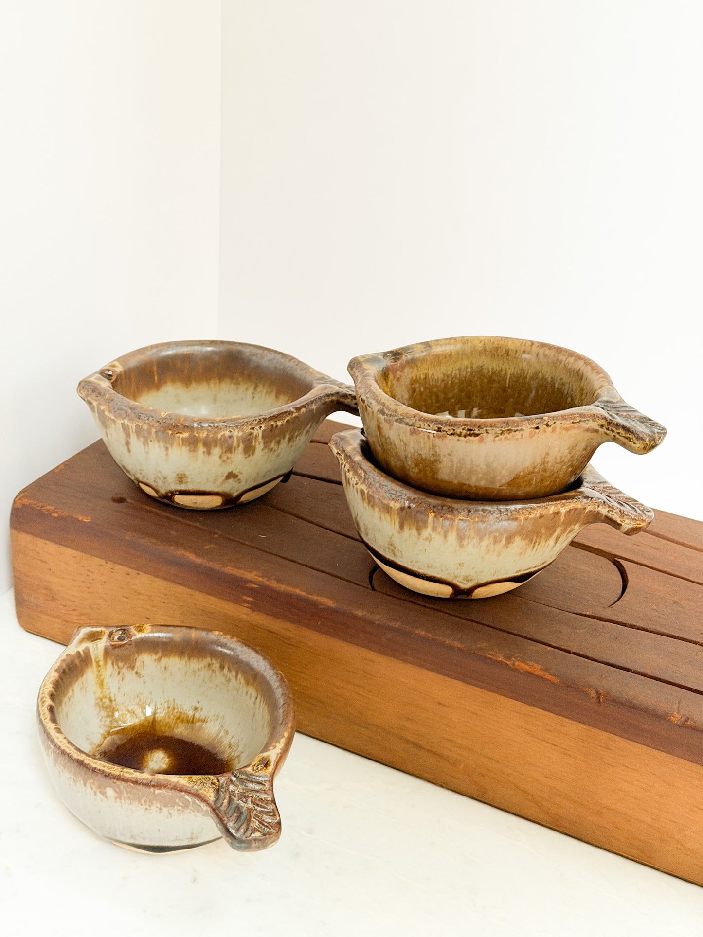 Set of 4 Vintage Pottery Bowls