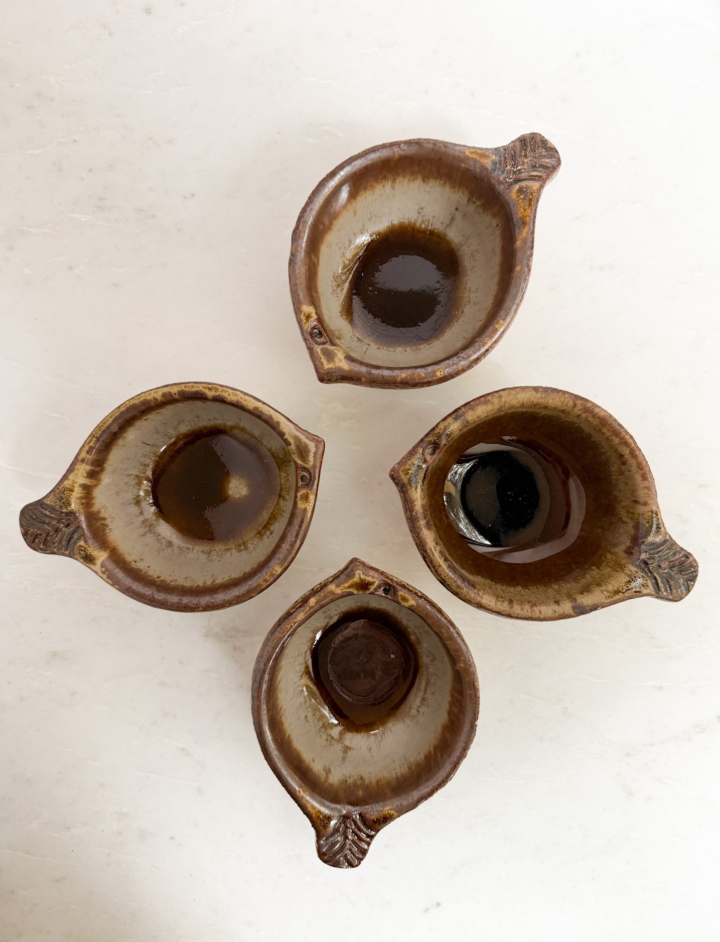 Set of 4 Vintage Pottery Bowls
