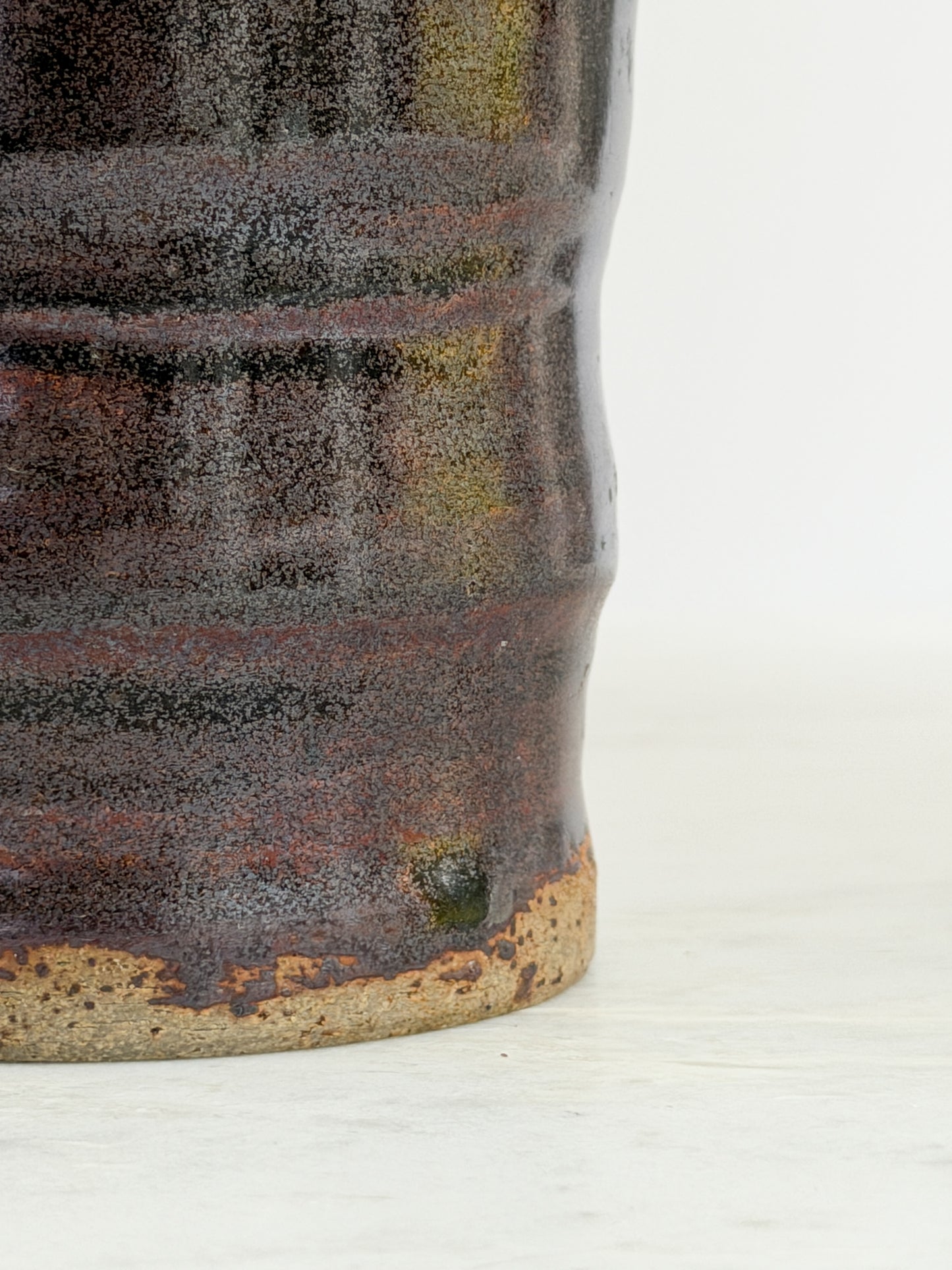 Studio Crafted Pottery Vase – Wine Colored Glaze