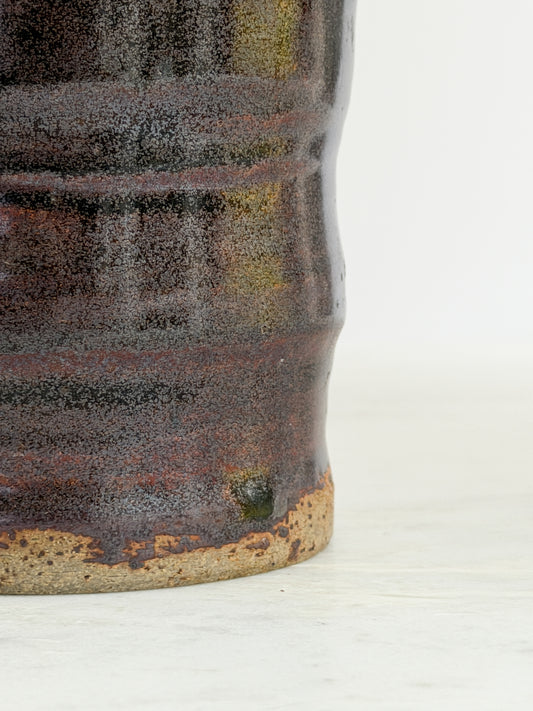 Studio Crafted Pottery Vase – Wine Colored Glaze