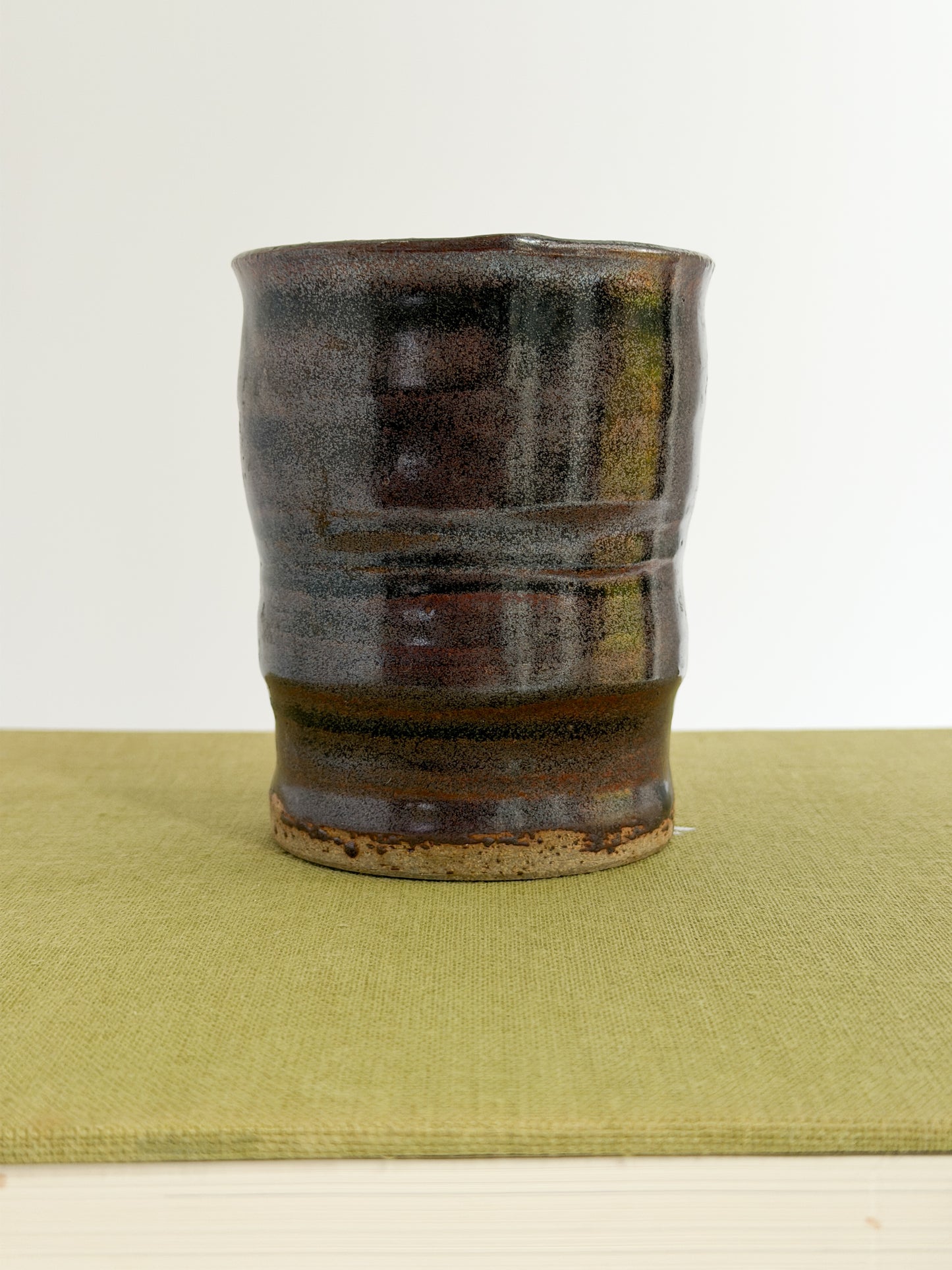 Studio Crafted Pottery Vase – Wine Colored Glaze