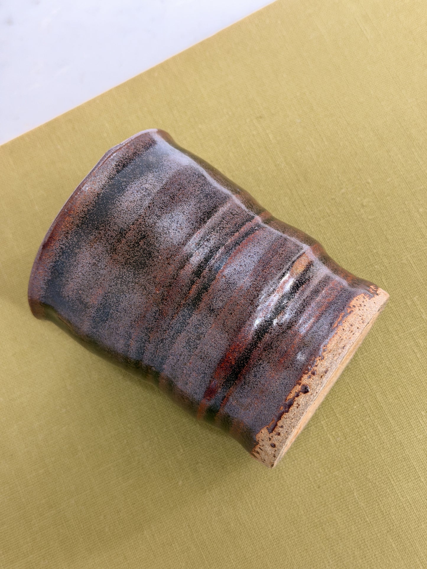 Studio Crafted Pottery Vase – Wine Colored Glaze