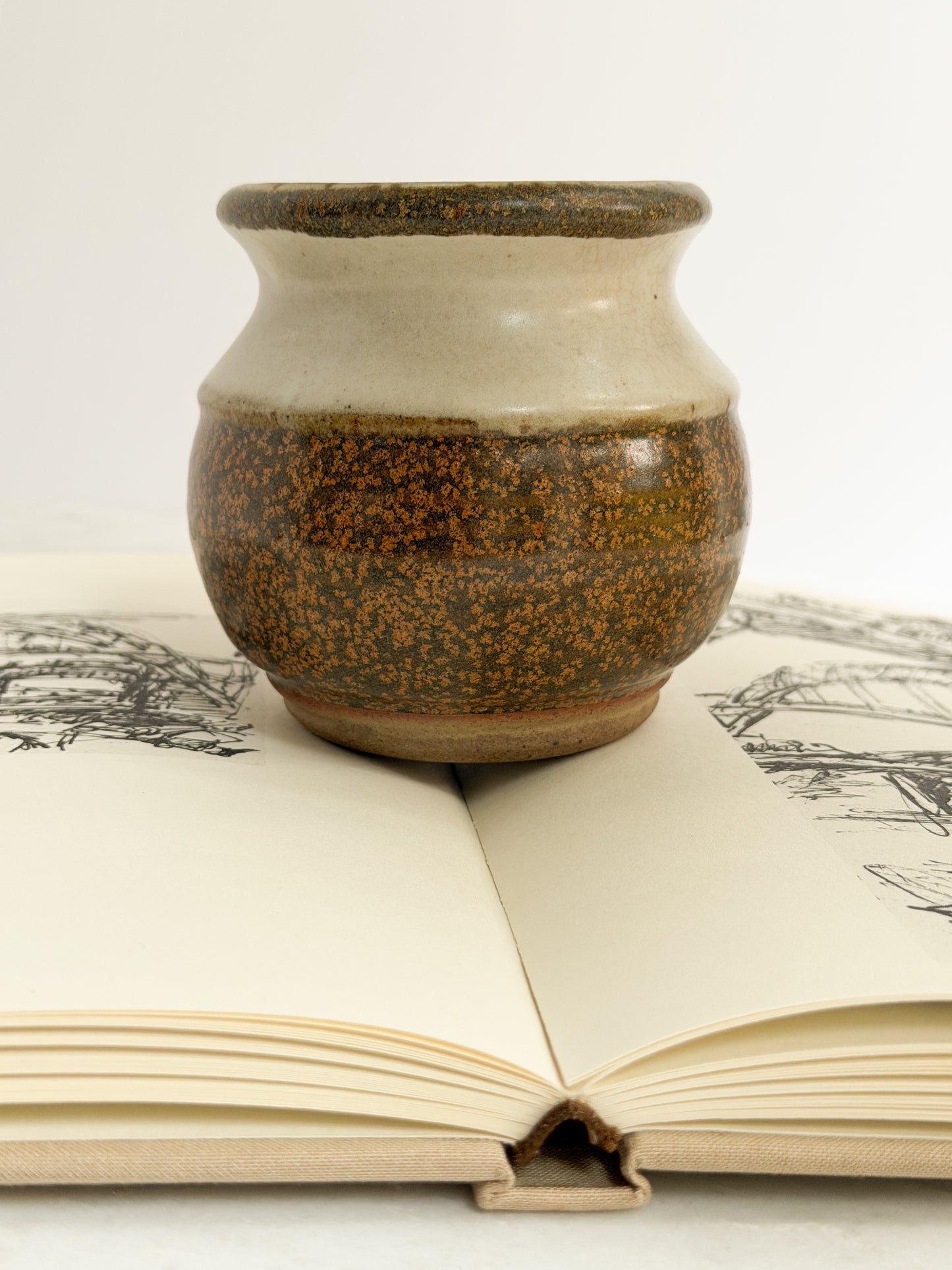 Studio Crafted Two-Tone Pottery Vase