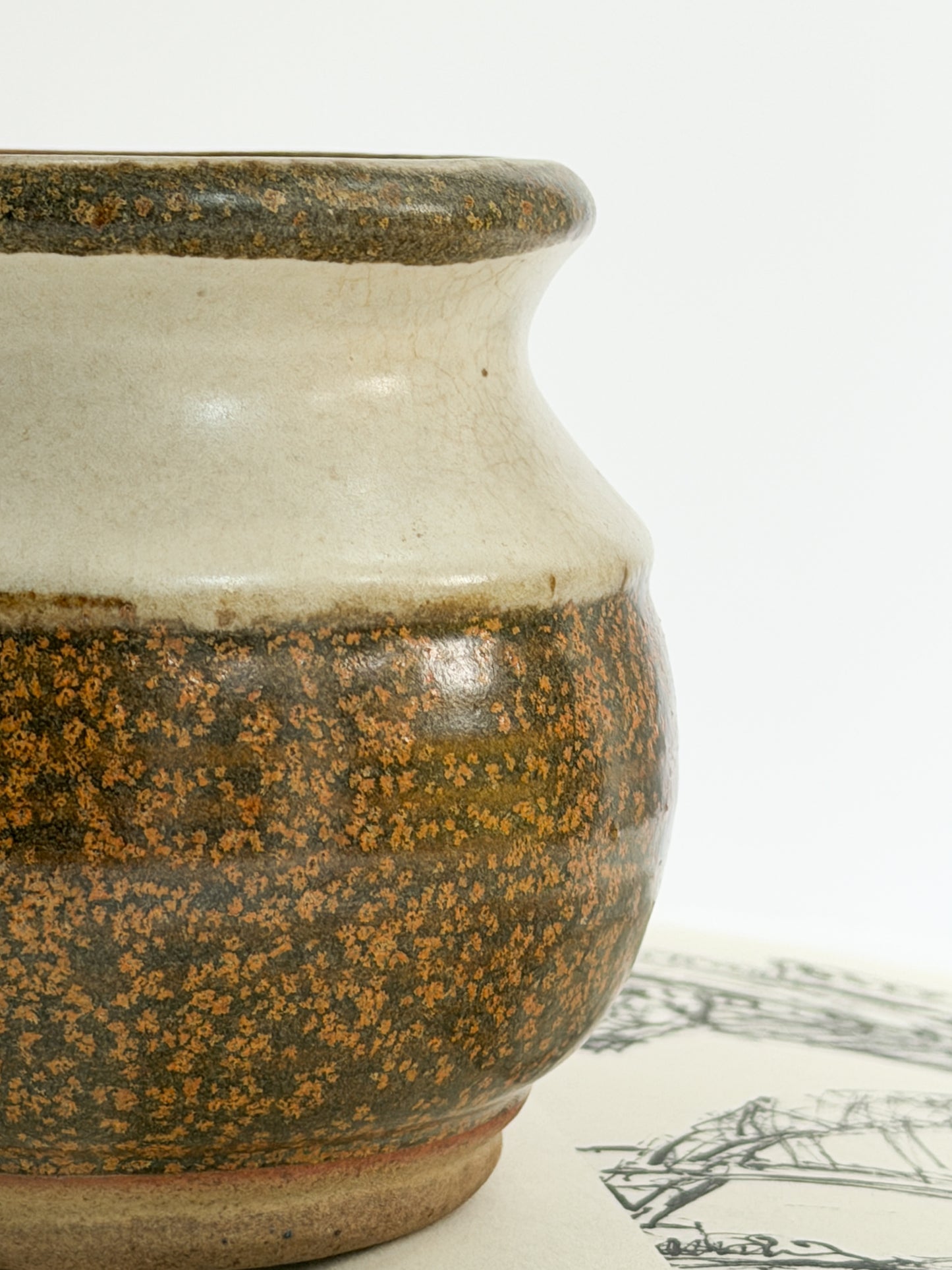 Studio Crafted Two-Tone Pottery Vase
