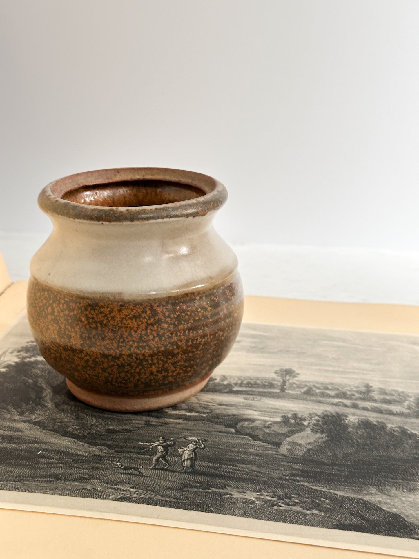 Studio Crafted Two-Tone Pottery Vase