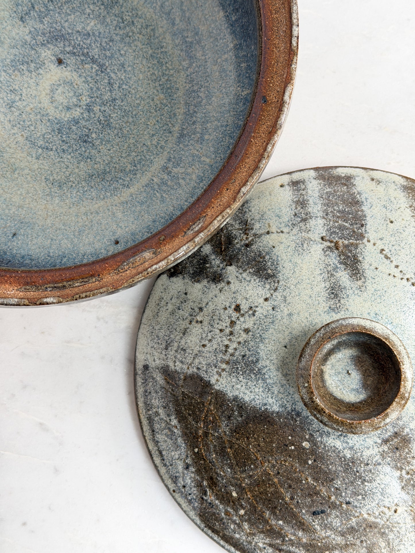 Studio Crafted Green and Blue Lidded Pot