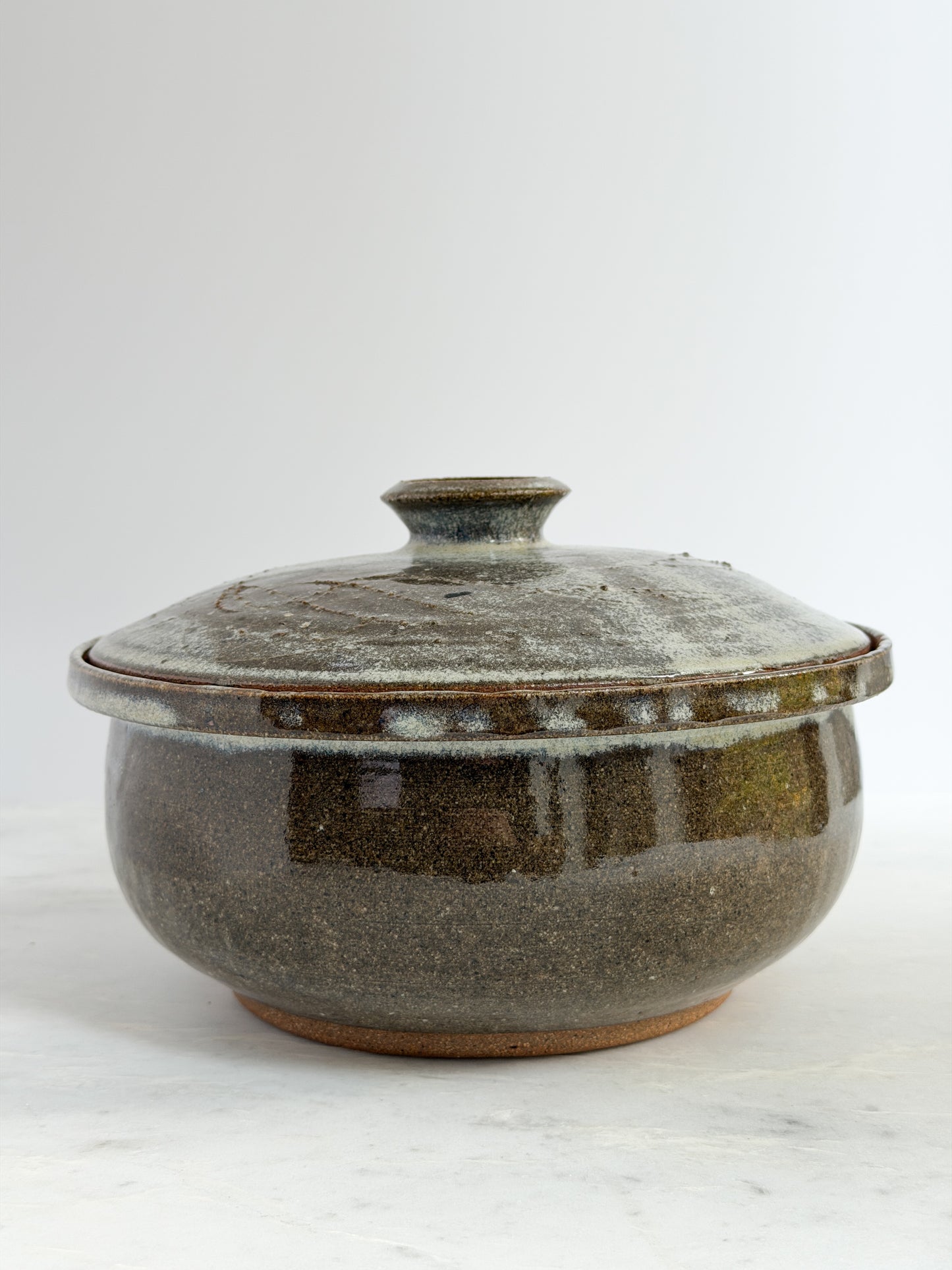 Studio Crafted Green and Blue Lidded Pot