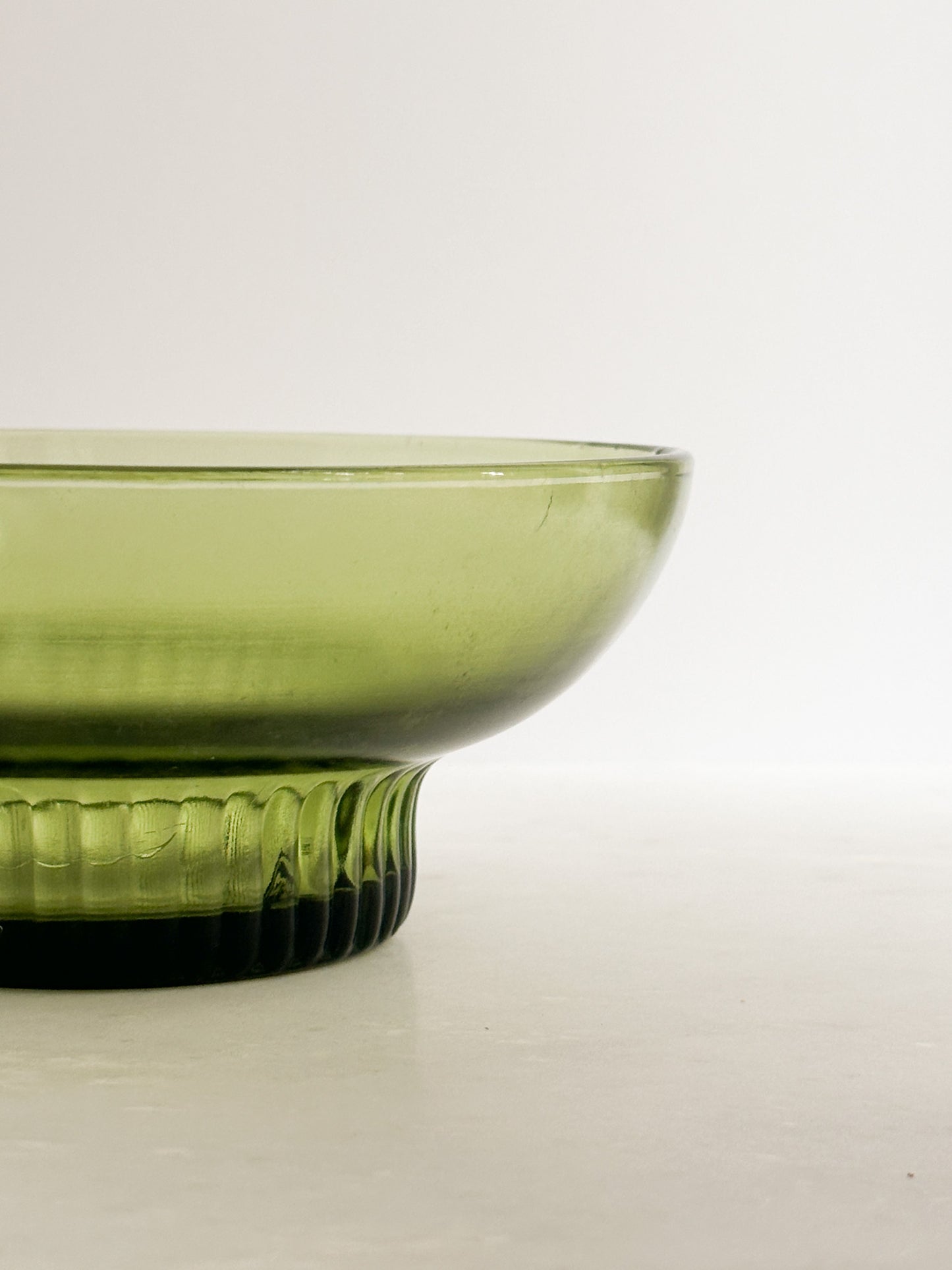 Green Glass Pedestal Bowls