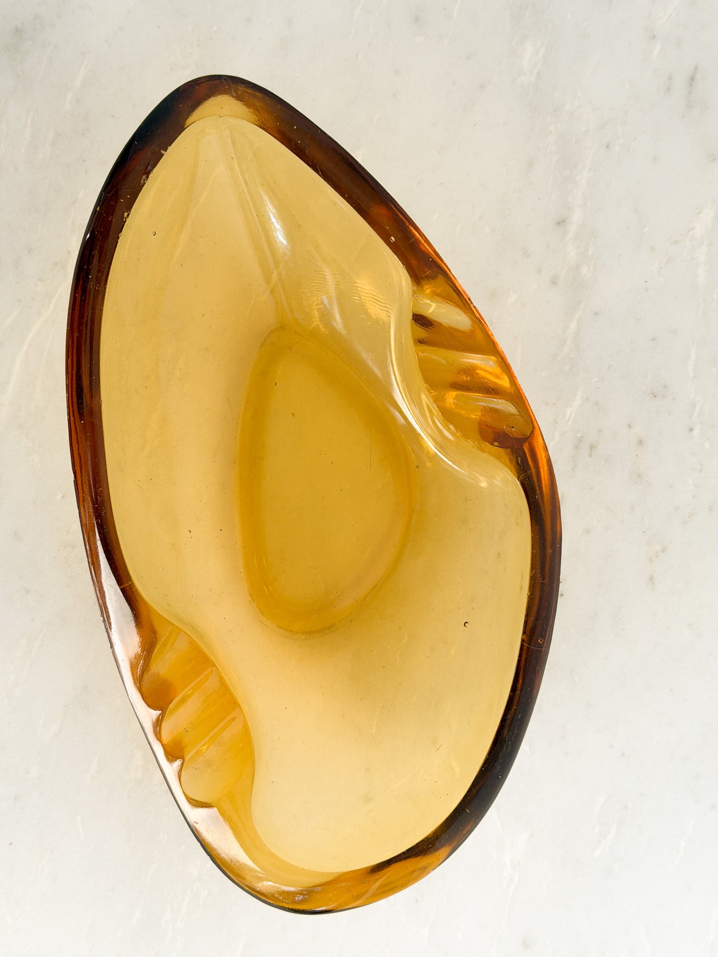 Vintage Amber Glass Ashtray
