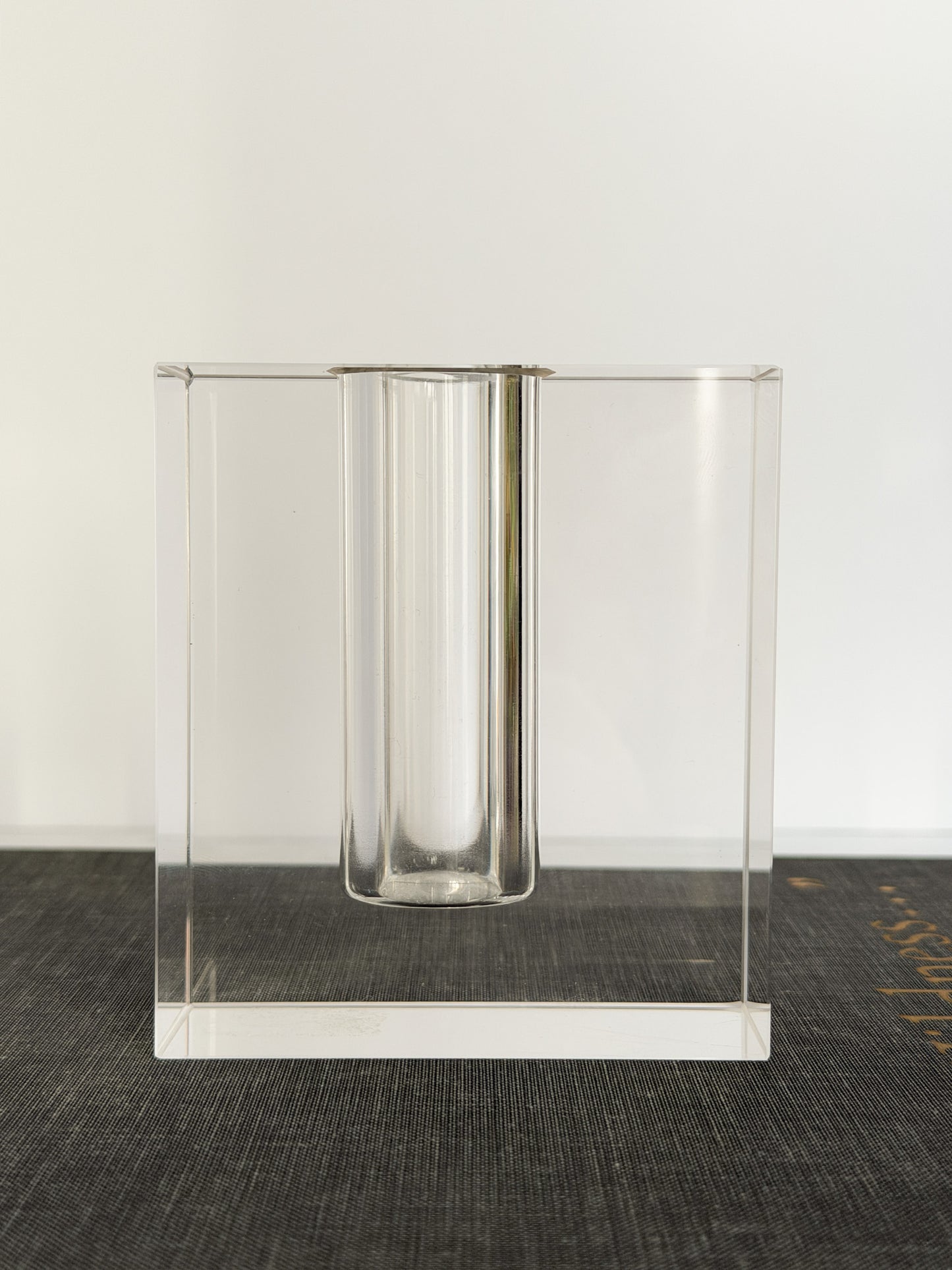 Vintage Glass Block Bud Vase