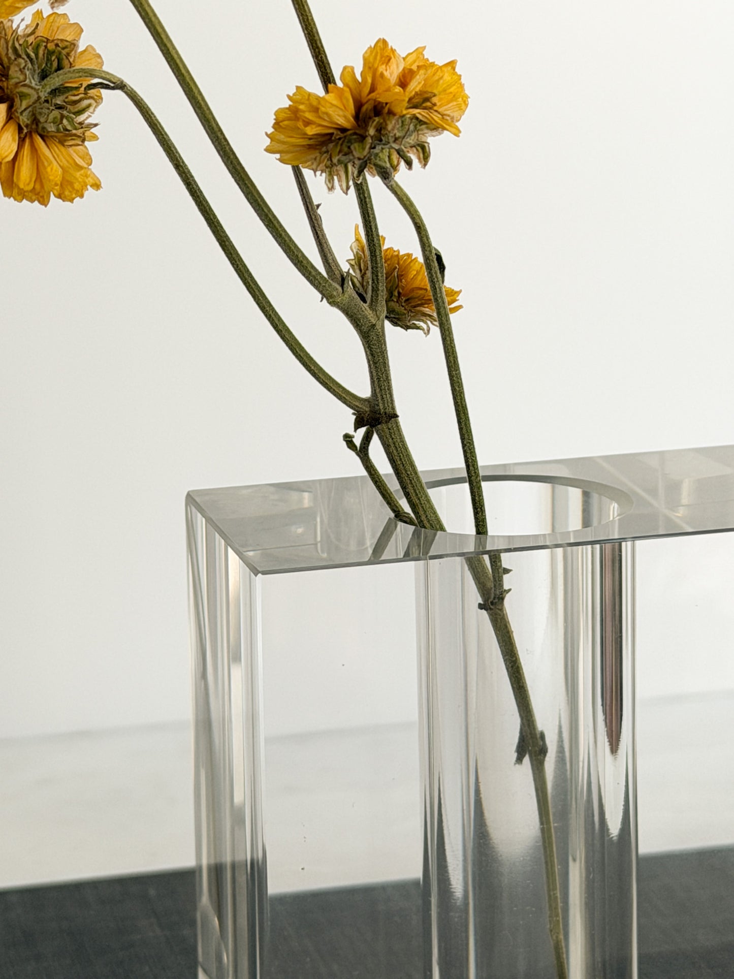 Vintage Glass Block Bud Vase