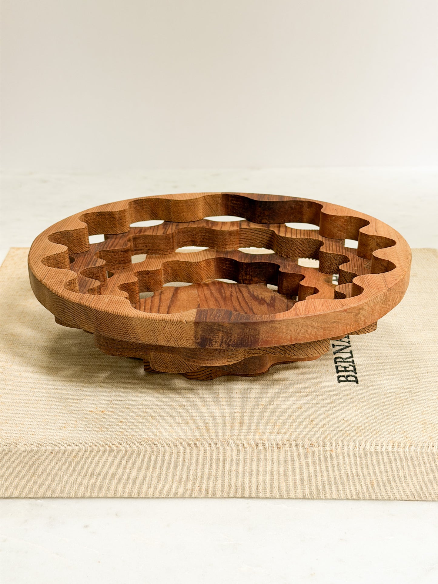 Handmade Open Weave Wooden Bowl