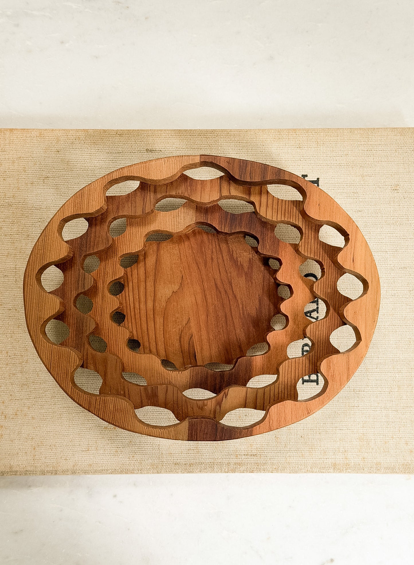 Handmade Open Weave Wooden Bowl