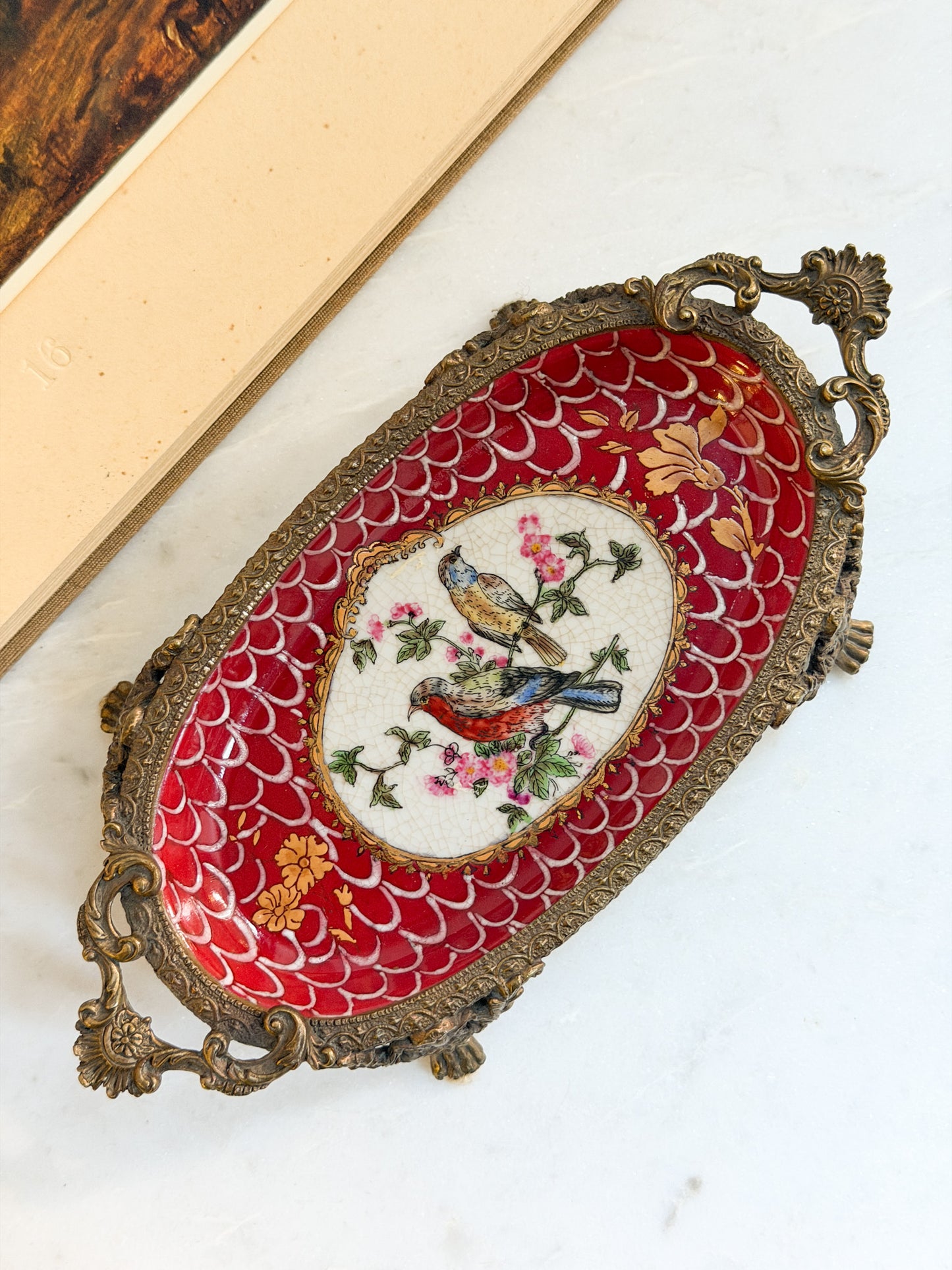 Bronze Hand-Painted Ceramic Trinket Dish
