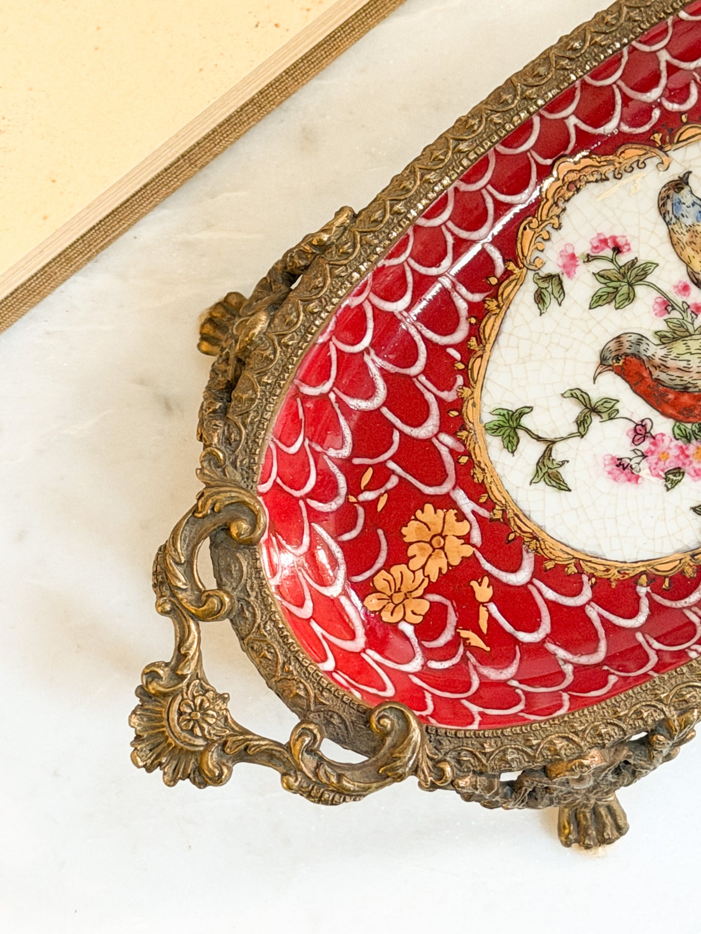 Bronze Hand-Painted Ceramic Trinket Dish
