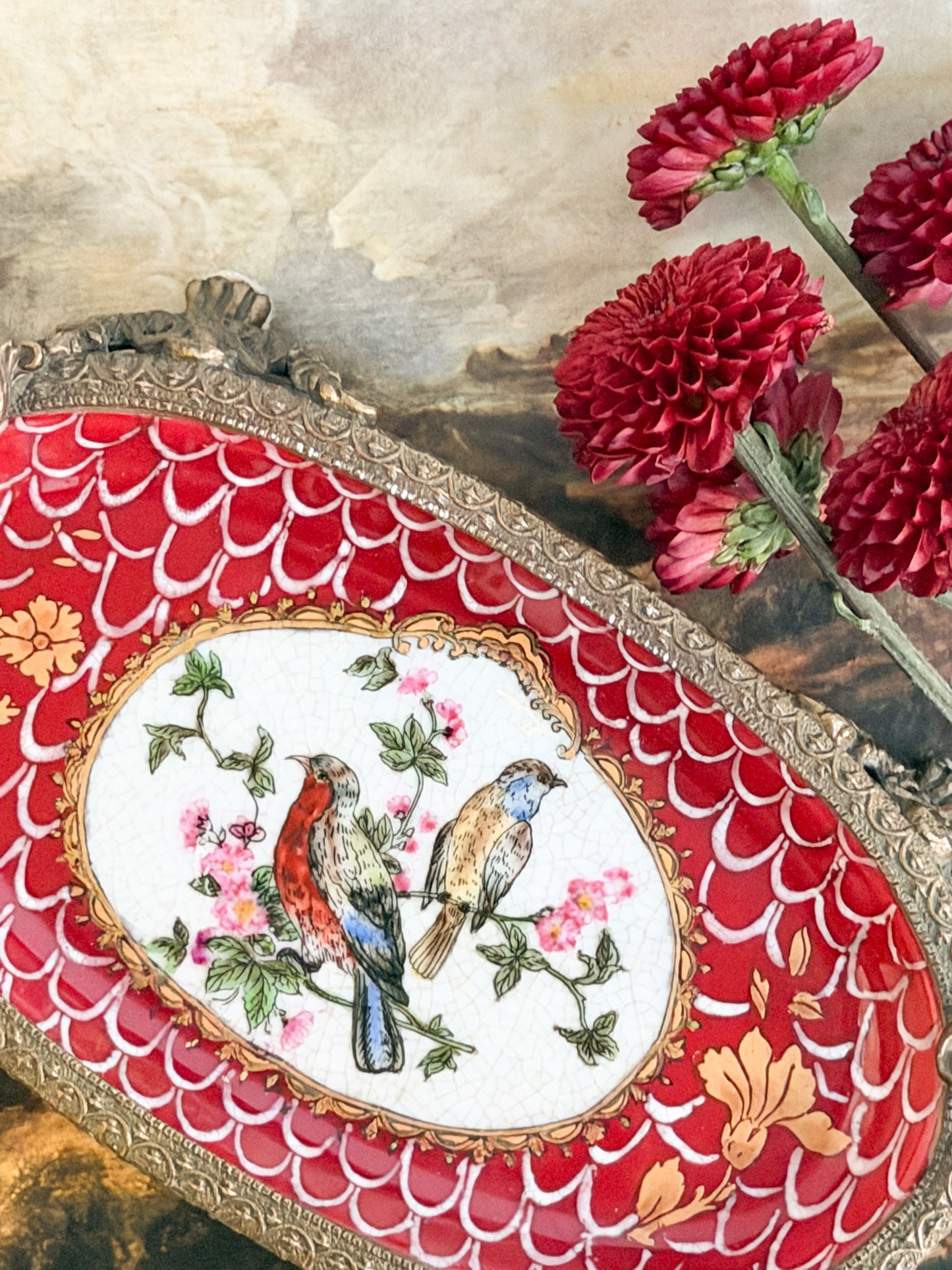 Bronze Hand-Painted Ceramic Trinket Dish