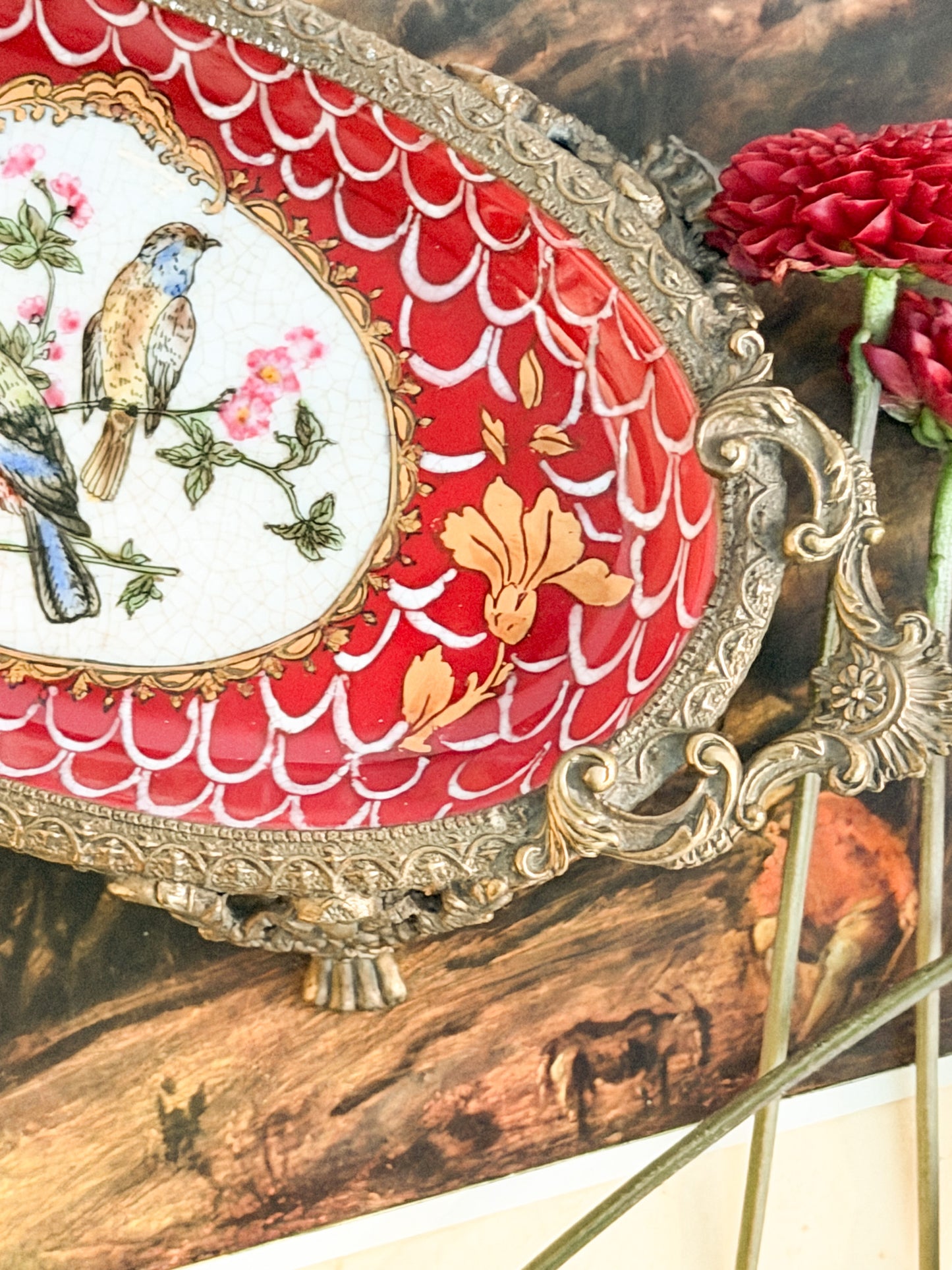 Bronze Hand-Painted Ceramic Trinket Dish