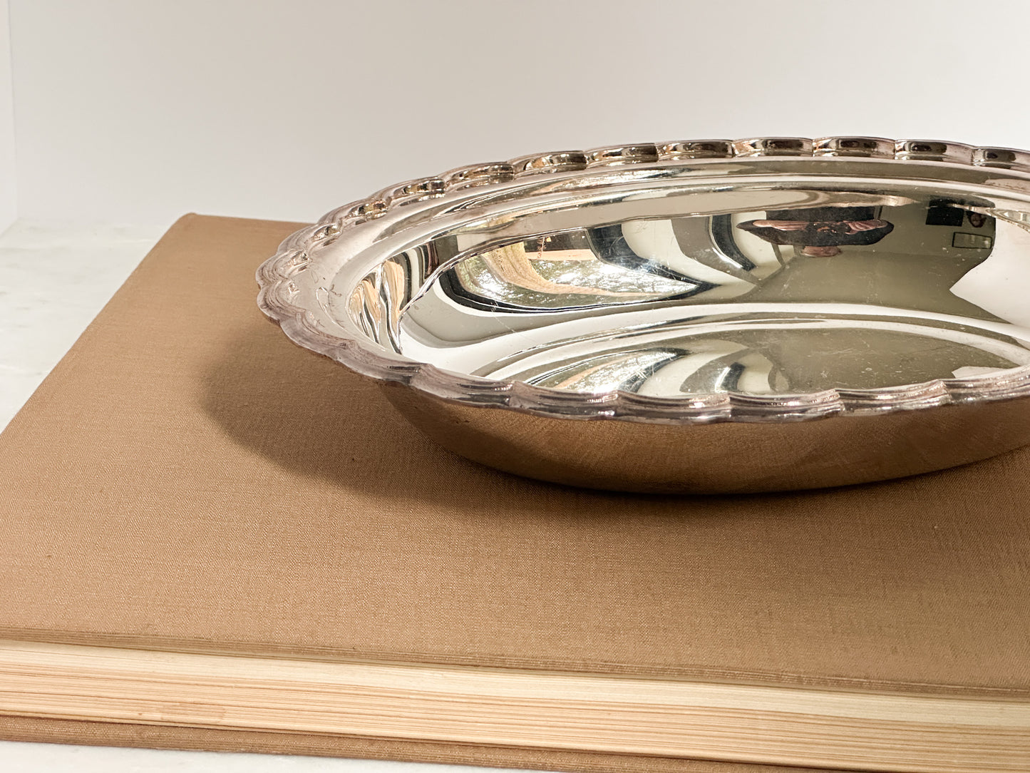 Vintage Serving Bowl with Scalloped Edge