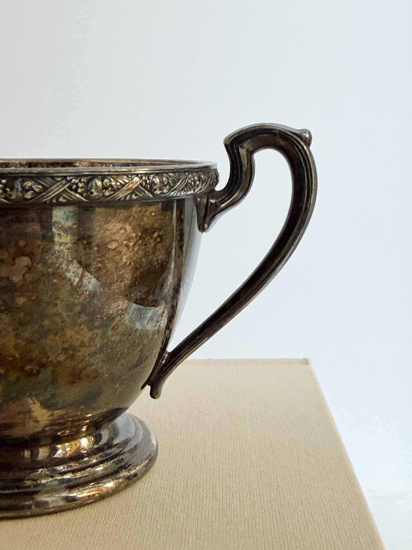 Antique Silver Cream & Sugar Set