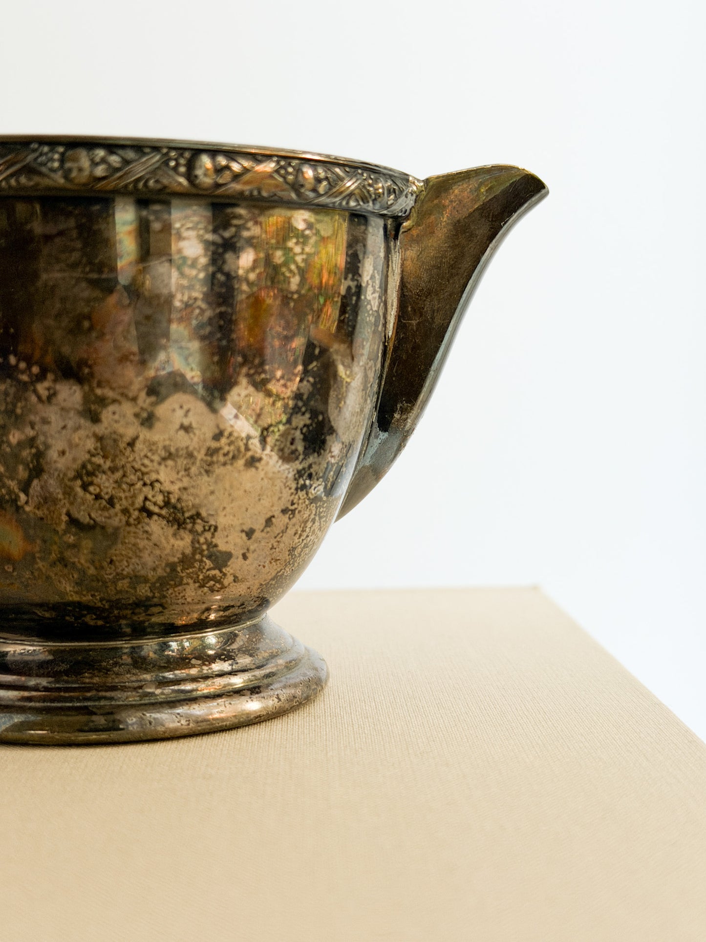 Antique Silver Cream & Sugar Set