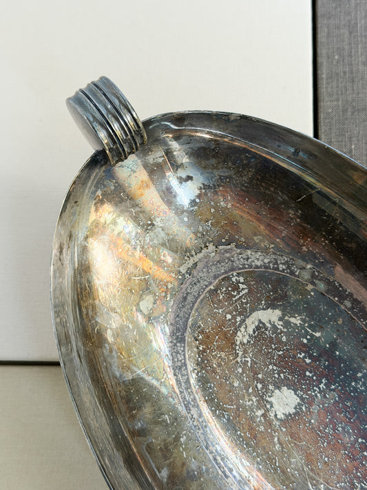 Vintage Silver Art Deco Tray – Engraved Handles