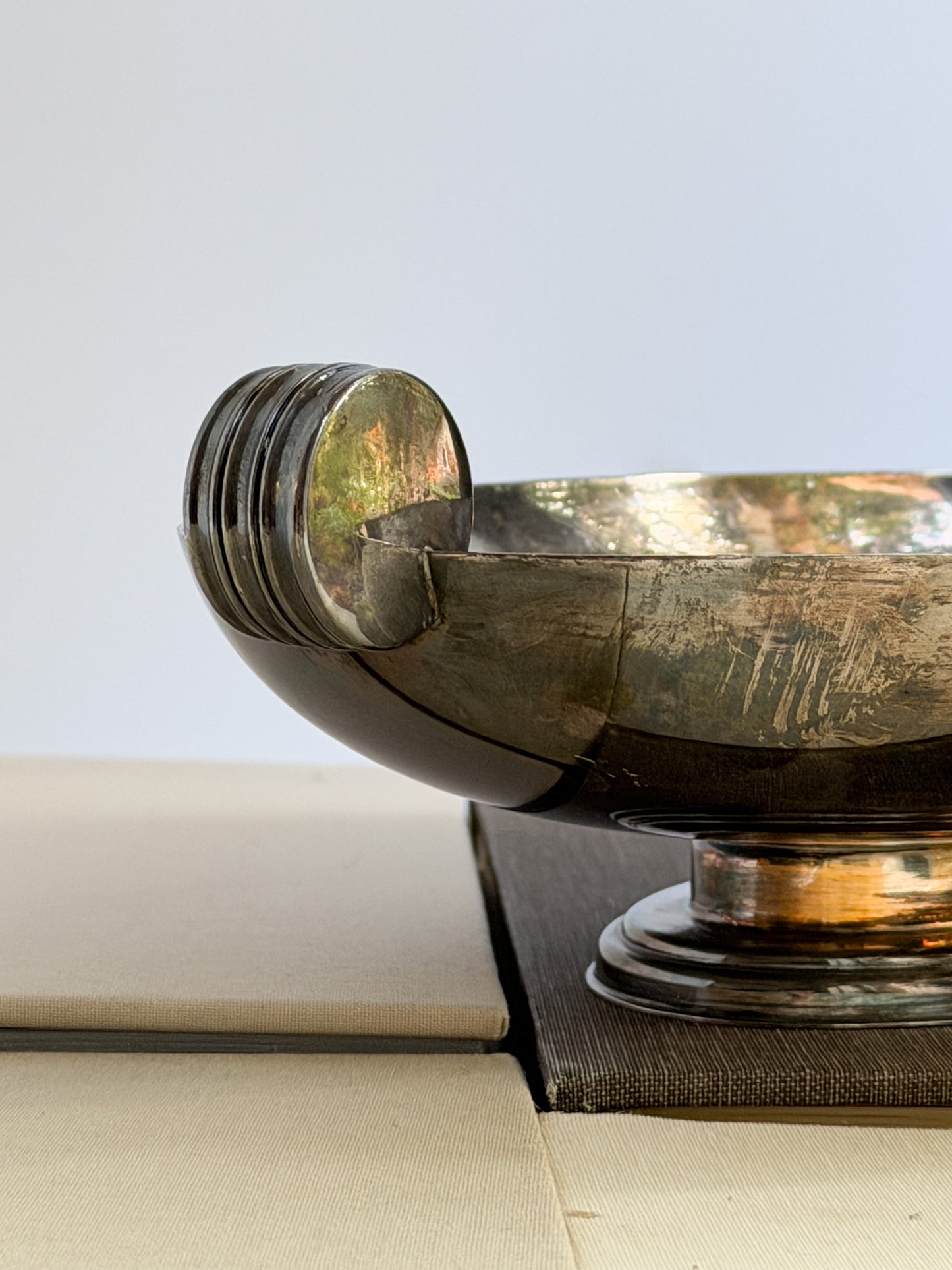 Vintage Silver Art Deco Tray – Engraved Handles
