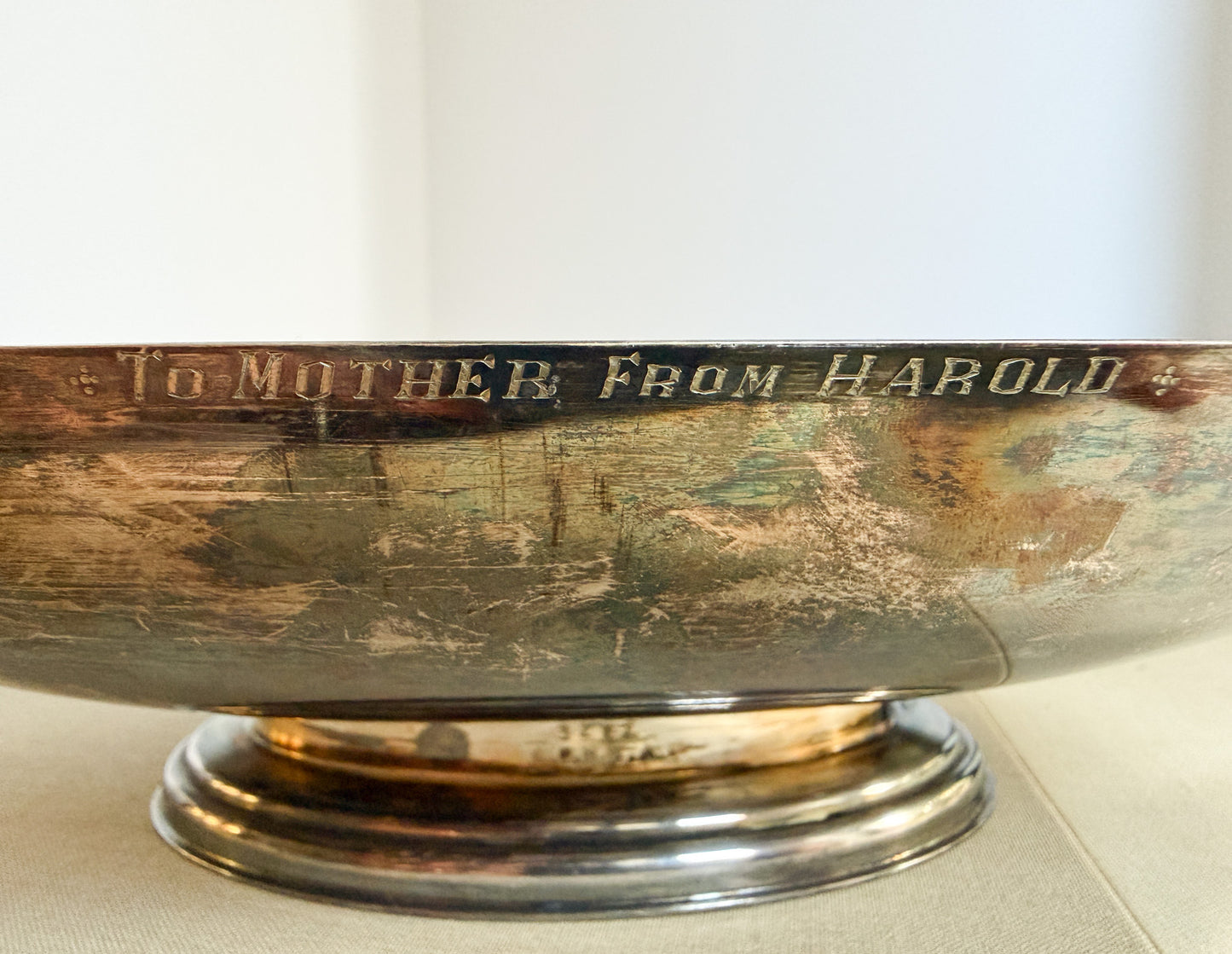Vintage Silver Art Deco Tray – Engraved Handles