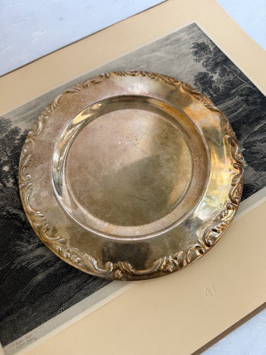 Vintage Silverplate Plate – Floral Rim