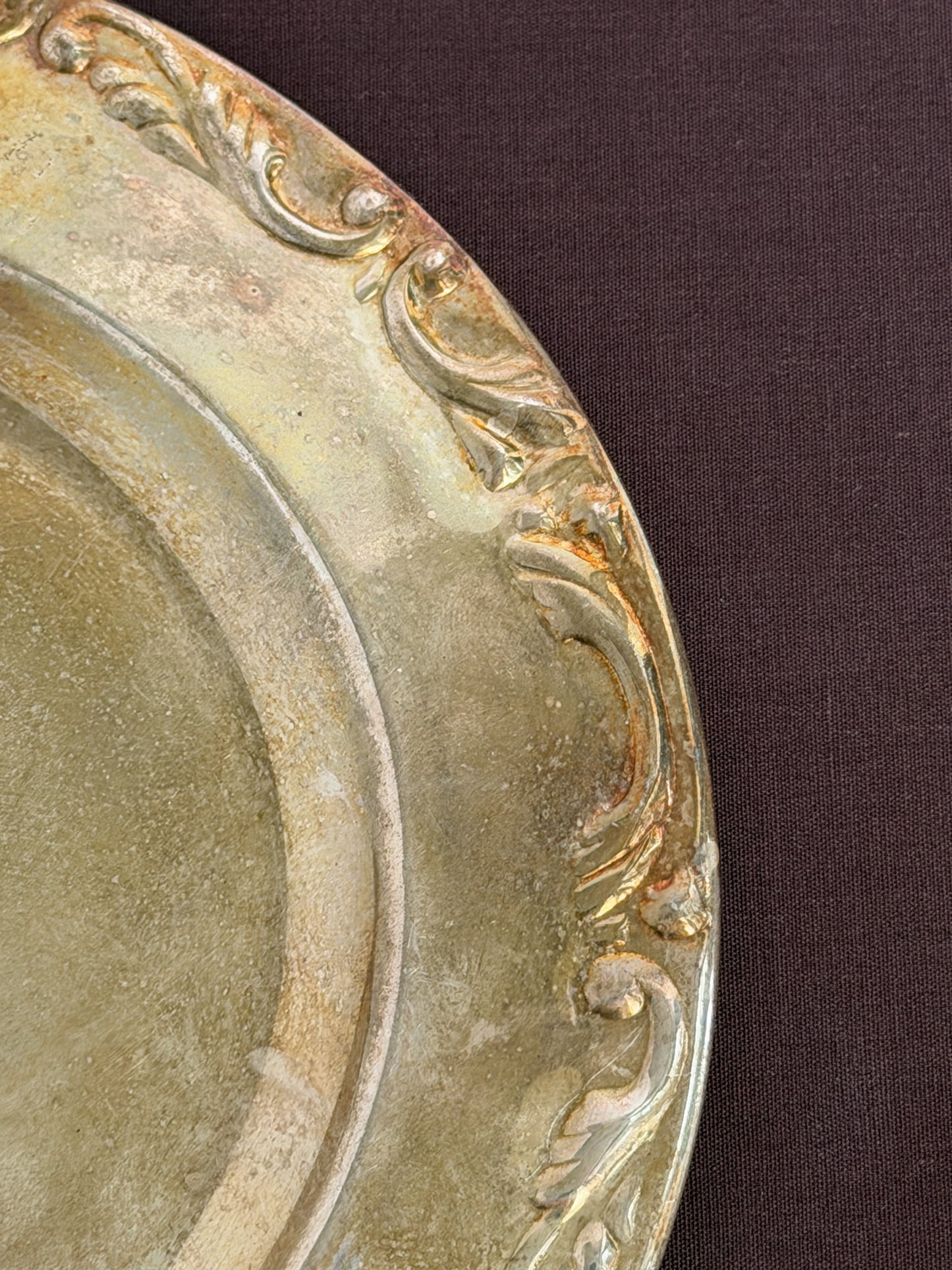Vintage Silverplate Plate – Floral Rim