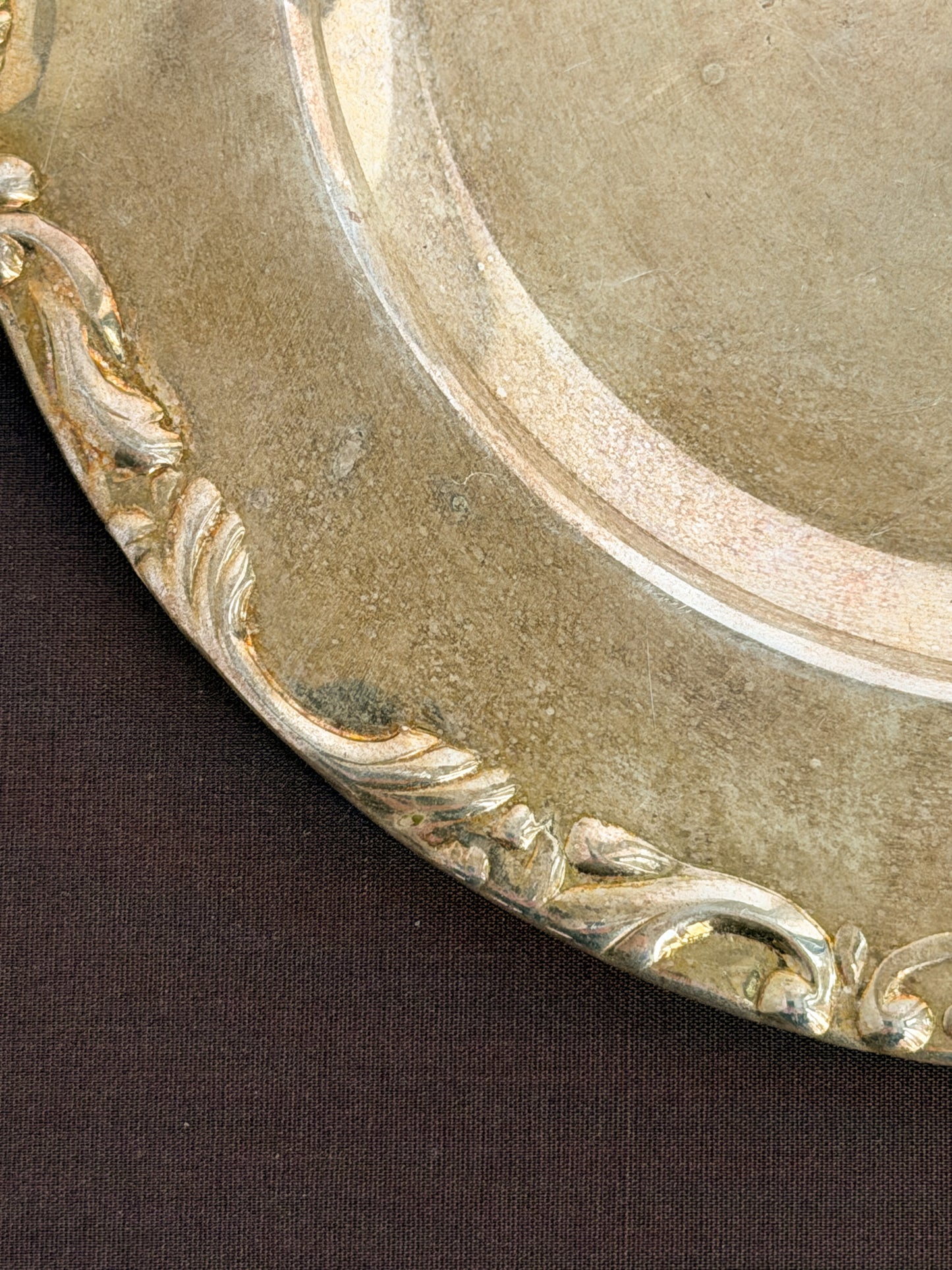 Vintage Silverplate Plate – Floral Rim