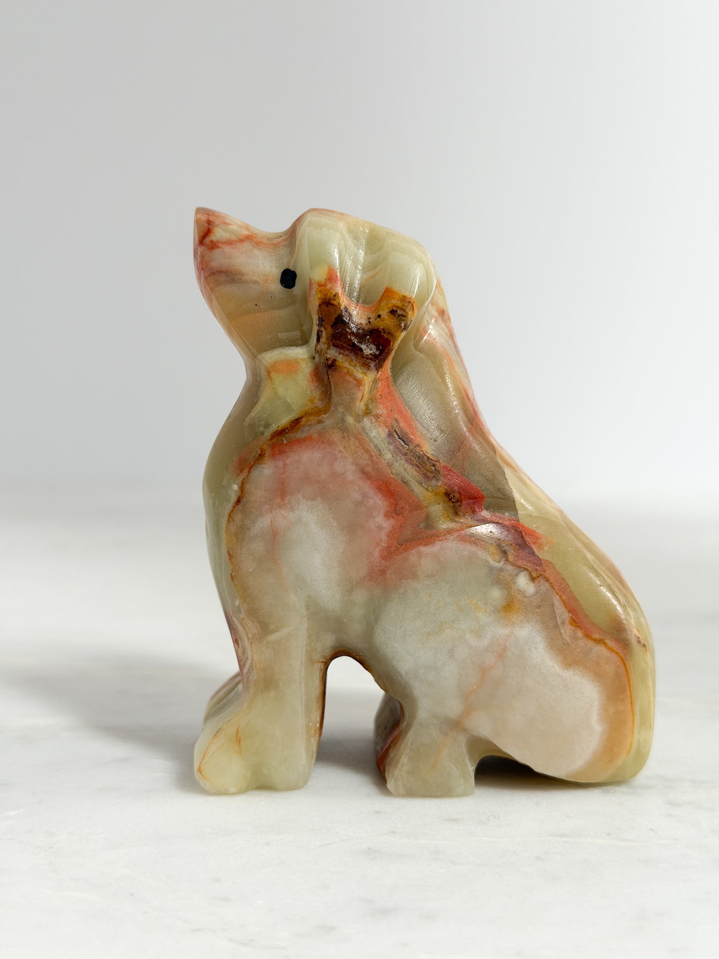 Vintage Hand-Carved Onyx Dog