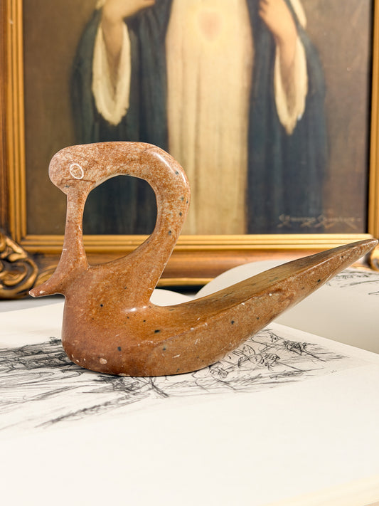 Vintage Hand-Carved Soapstone Swan