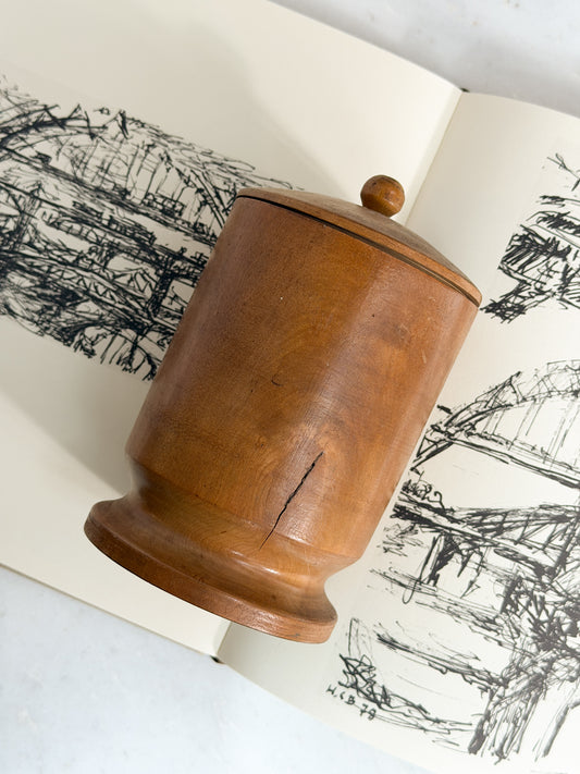 Vintage Hand-Turned Wood Canister