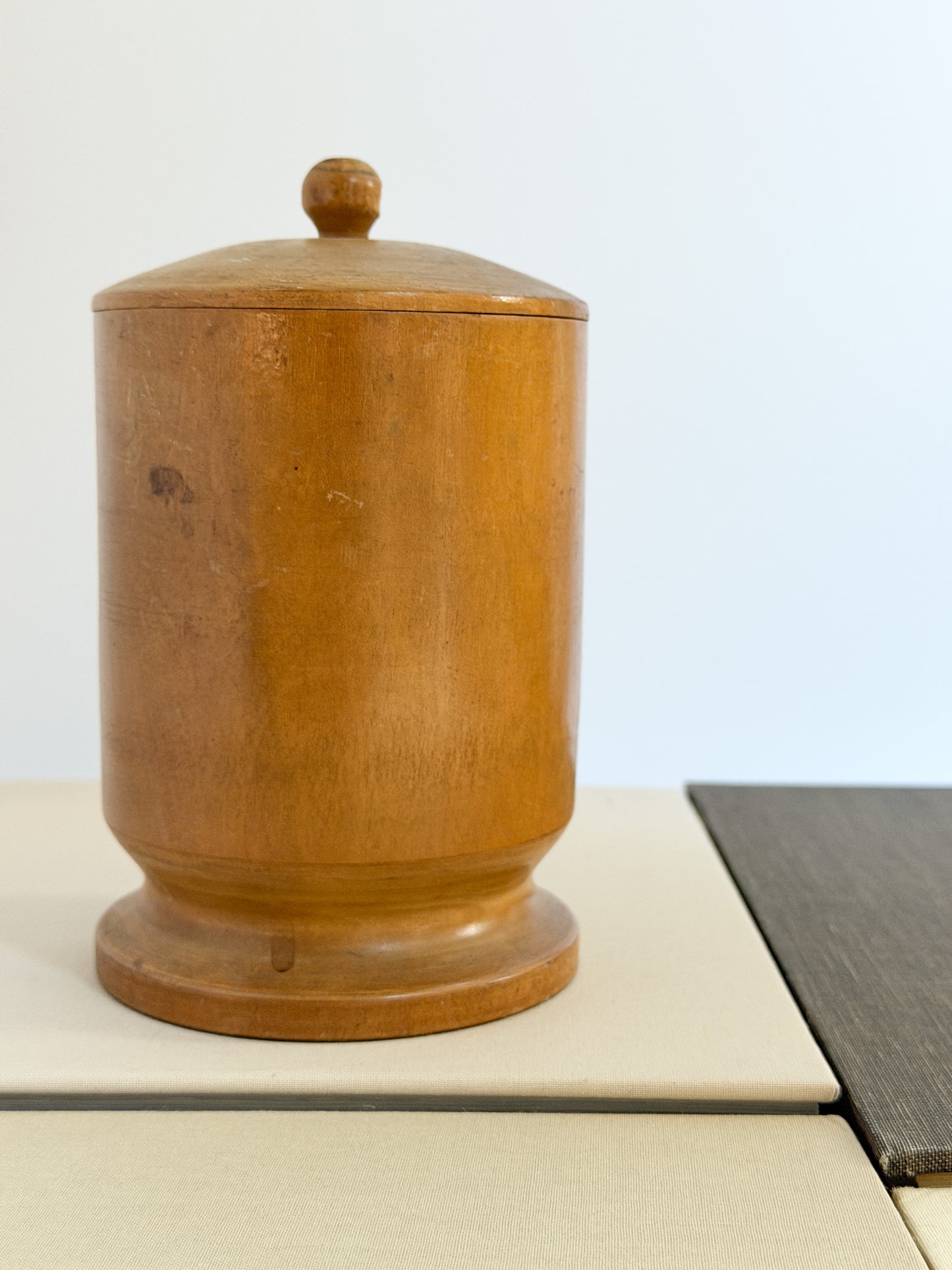 Vintage Hand-Turned Wood Canister