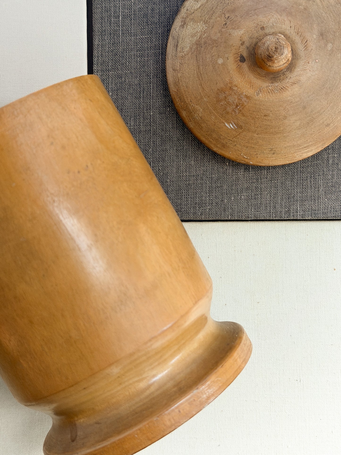Vintage Hand-Turned Wood Canister