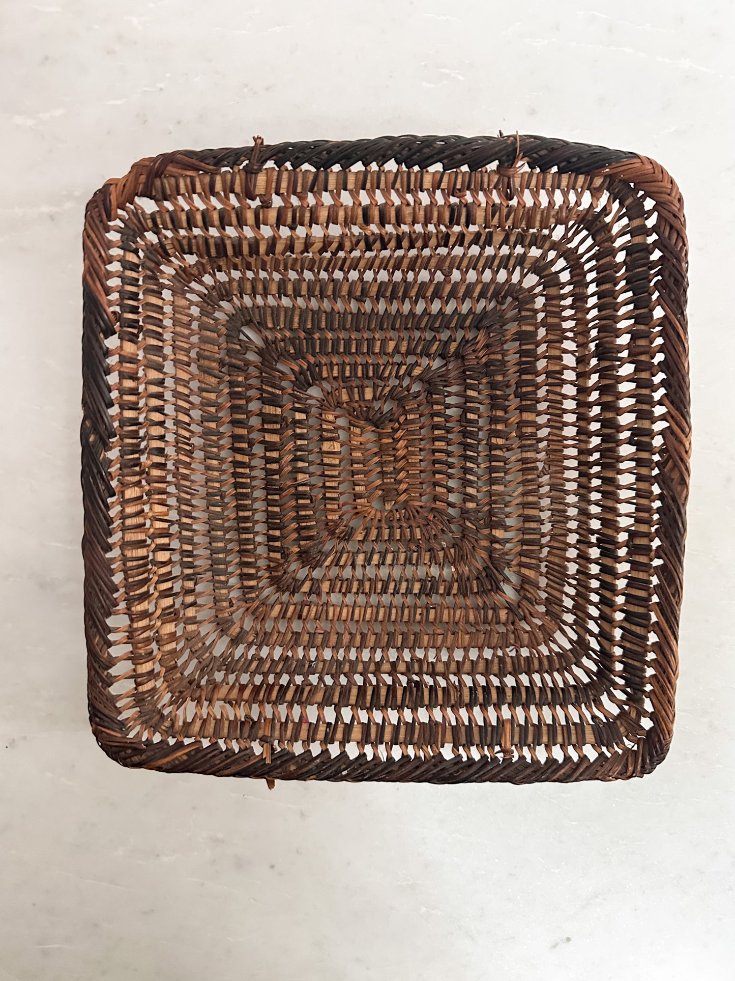 Vintage Square Rattan Tray
