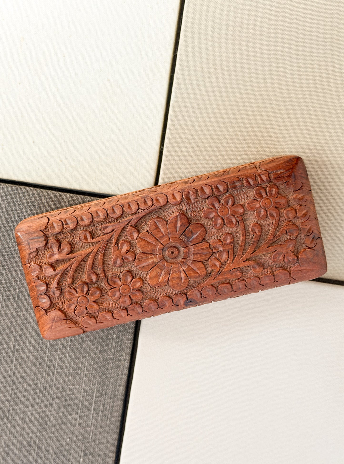 Hand-Carved Wooden Box