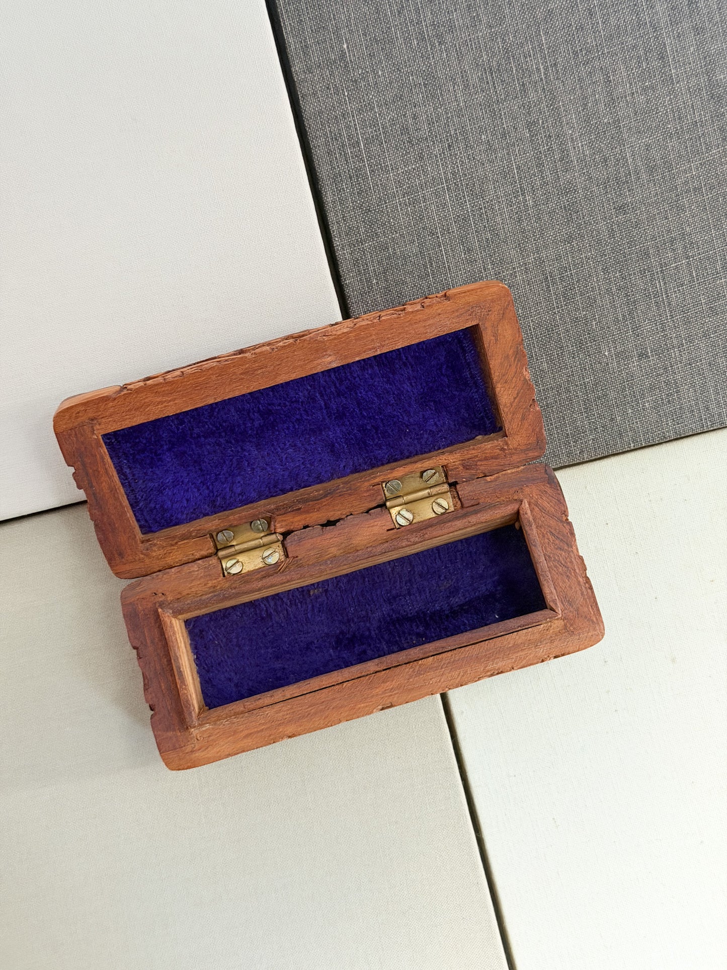 Hand-Carved Wooden Box