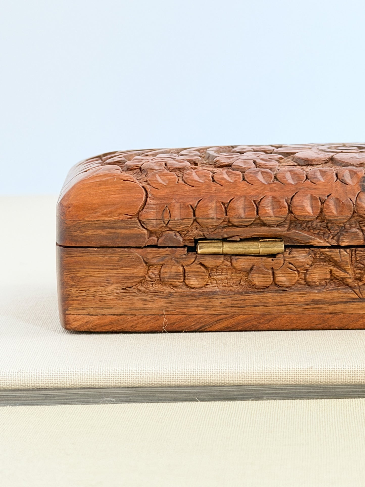 Hand-Carved Wooden Box