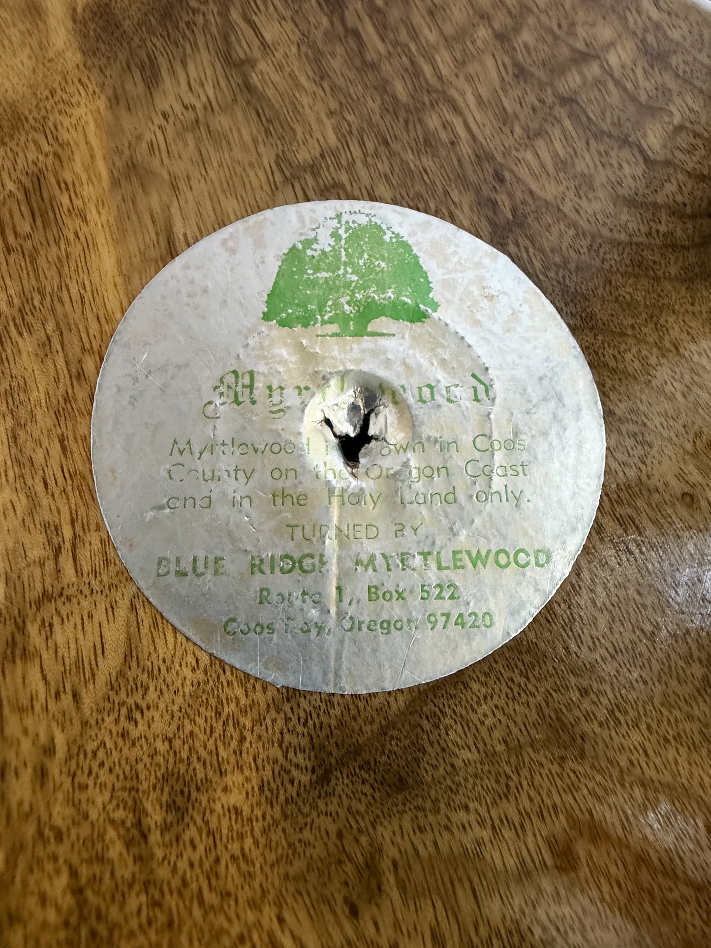 Myrtlewood Offering Plate – Olive Green Felt